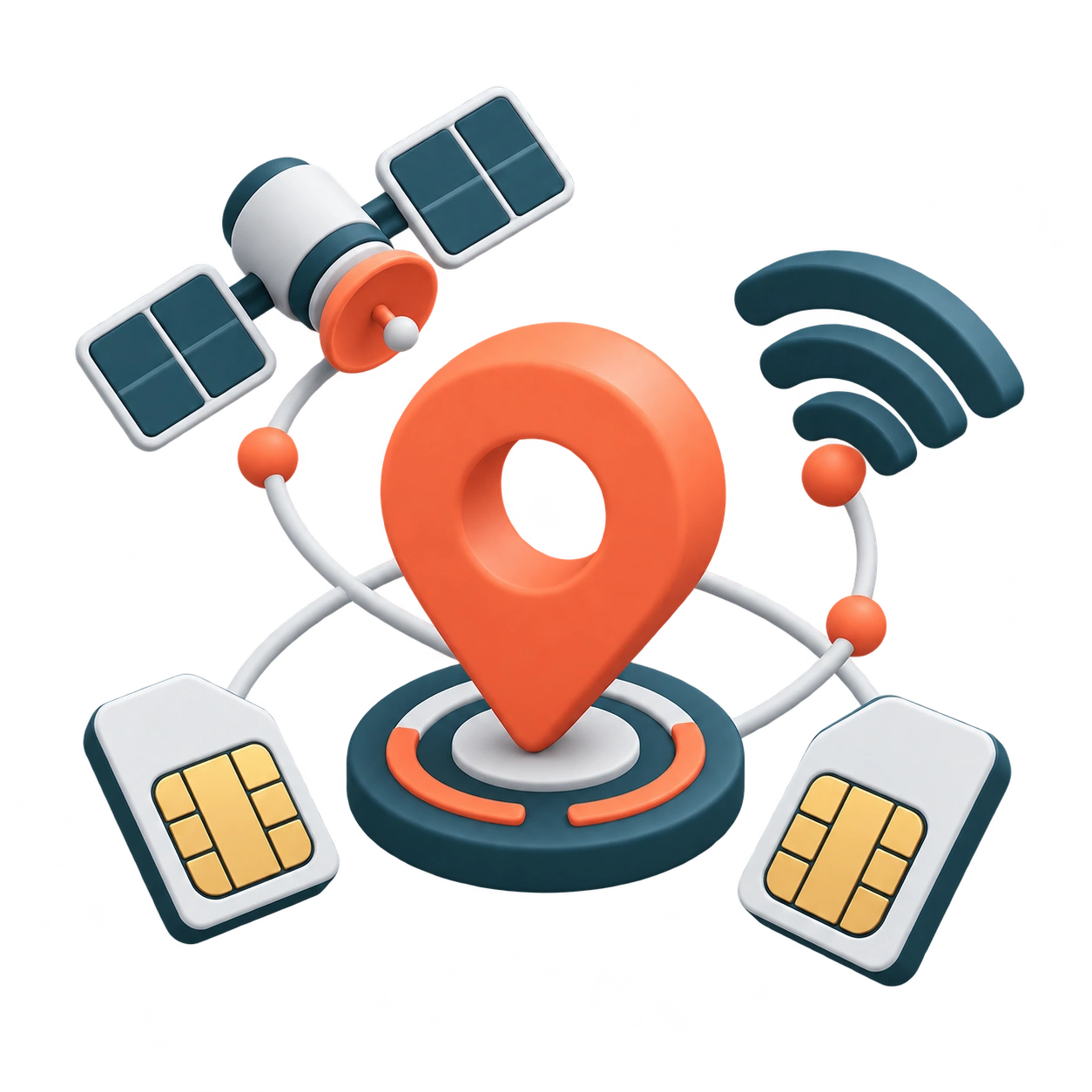 Dual SIM and multiple positioning methods