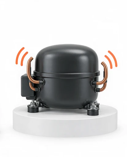 Vibration-based activity monitoring of a cooler compressor