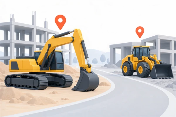 Location tracking for excavators and loaders across different sites