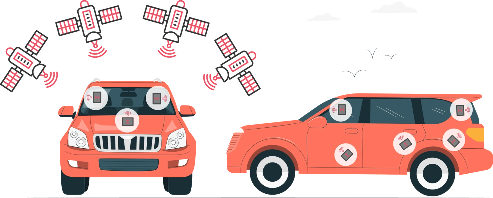Different vehicle installation points for GNSS reception
